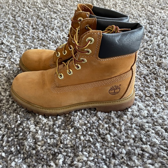 Youth Timberland 6 inch Wheat Nubuck Boot 6M - Picture 6 of 8